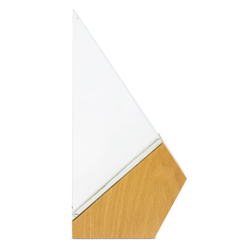Trofeo de cristal y madera Vela