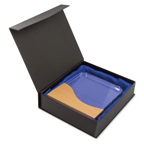 Trofeo de cristal y madera Rectangular