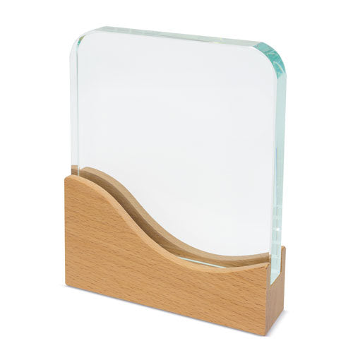Trofeo de cristal y madera Rectangular