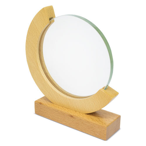 Trofeo de cristal y madera Globo