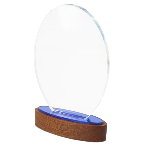 Trofeo de cristal y madera Rigel