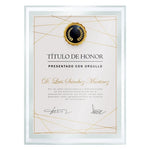 Marco de cristal para diploma A4 Bisel