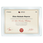 Marco de cristal para diploma A4 Bisel