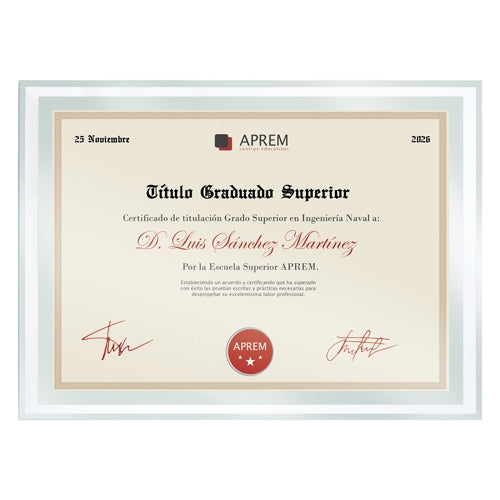 Marco de cristal para diploma A4 Bisel