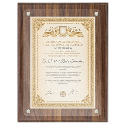 Marco de madera para diploma A4 Excelencia