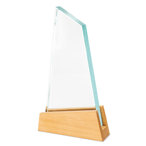 Trofeo de cristal y madera Regata