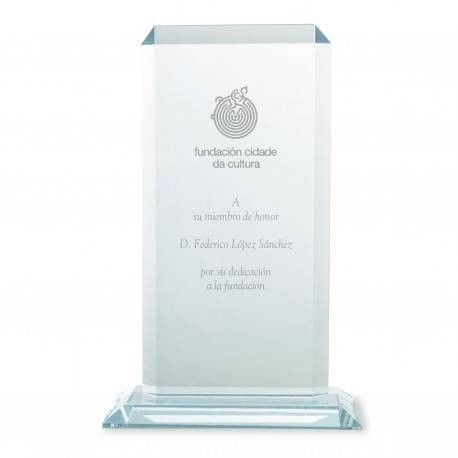 Trofeo de Cristal Biselado Placa