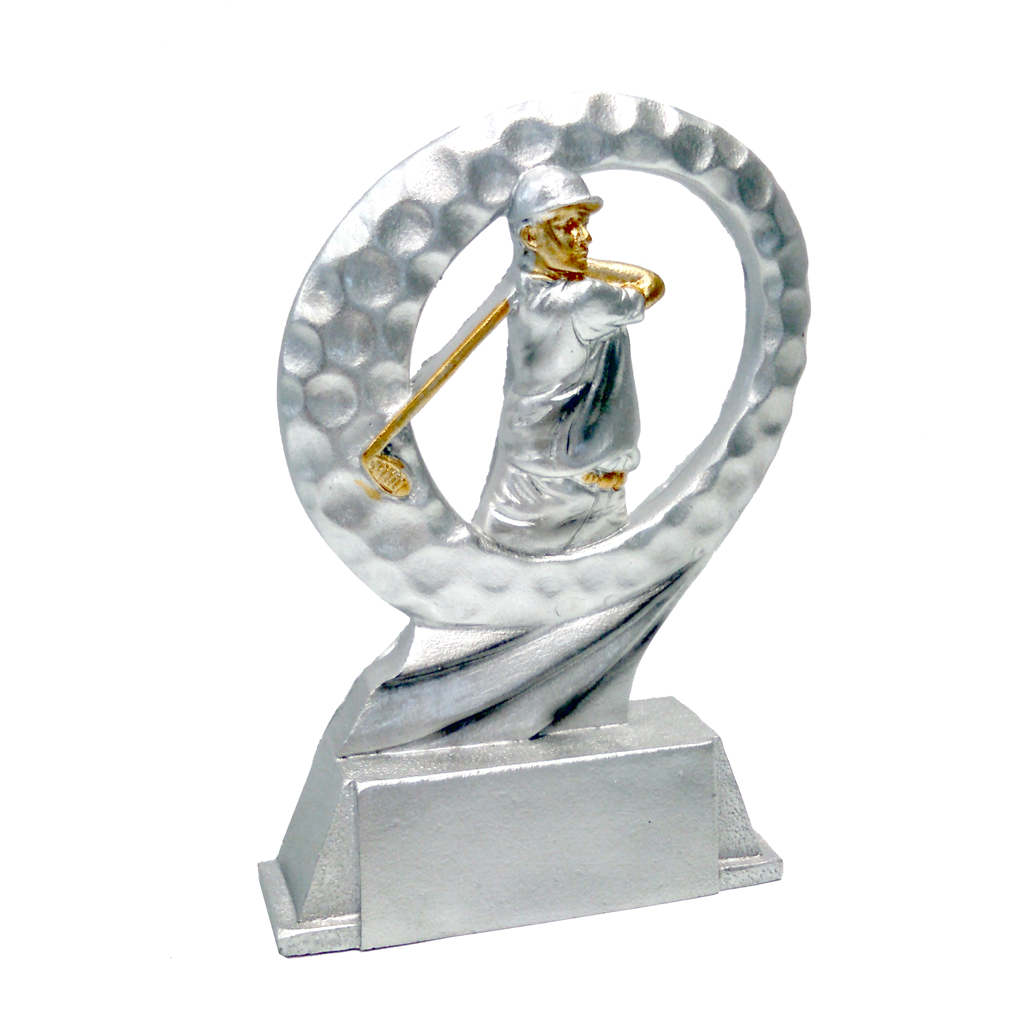 Trofeo en Resina Plata Golf