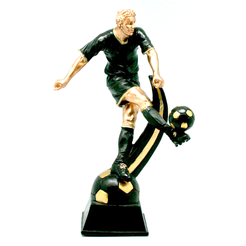 Trofeo en Resina Futbolista Camiseta Negra
