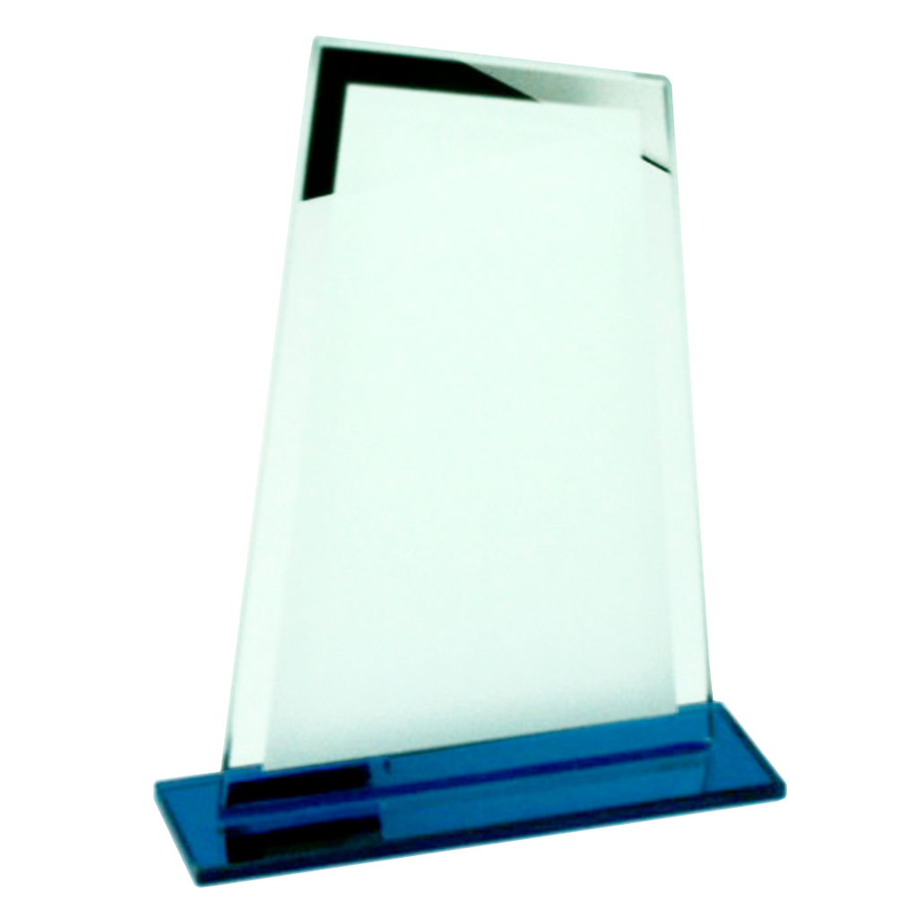 Trofeo de Cristal con base Azul