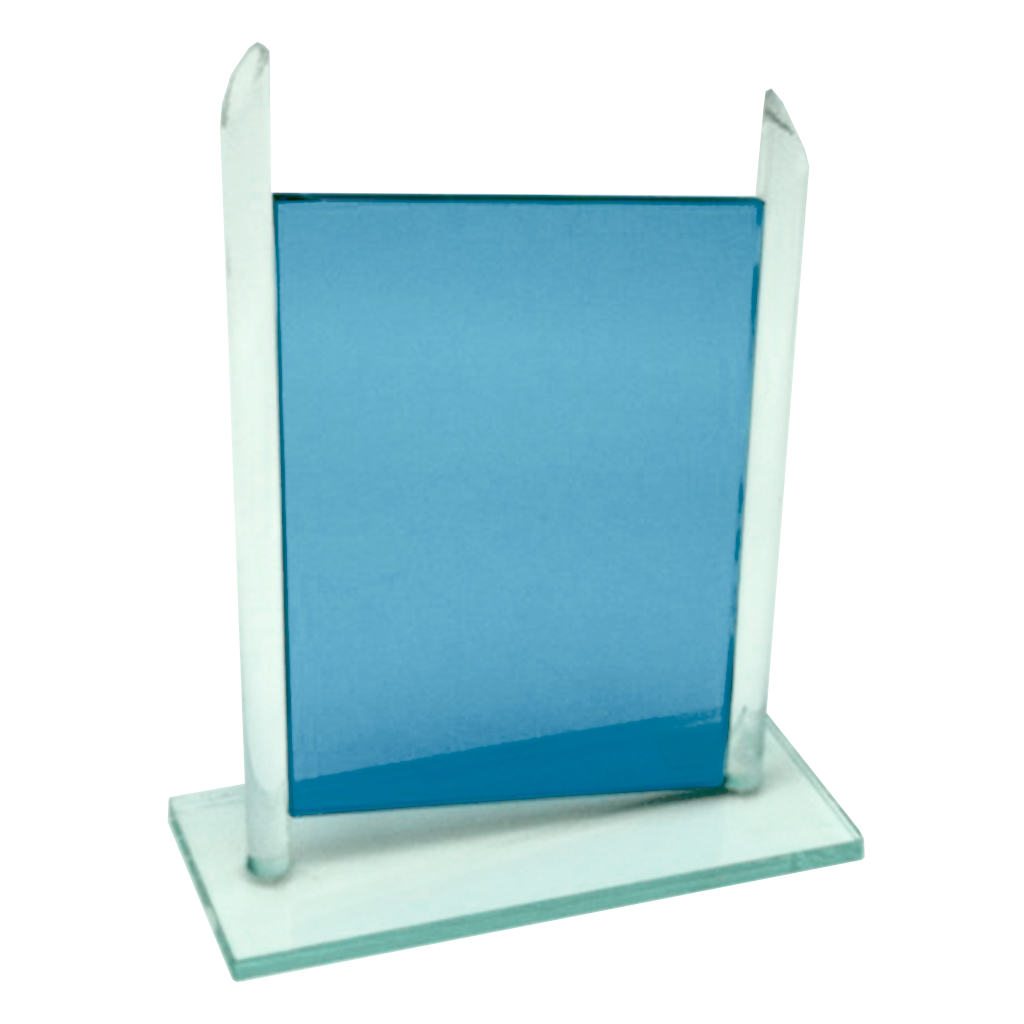 Trofeo de Cristal Panel Azul