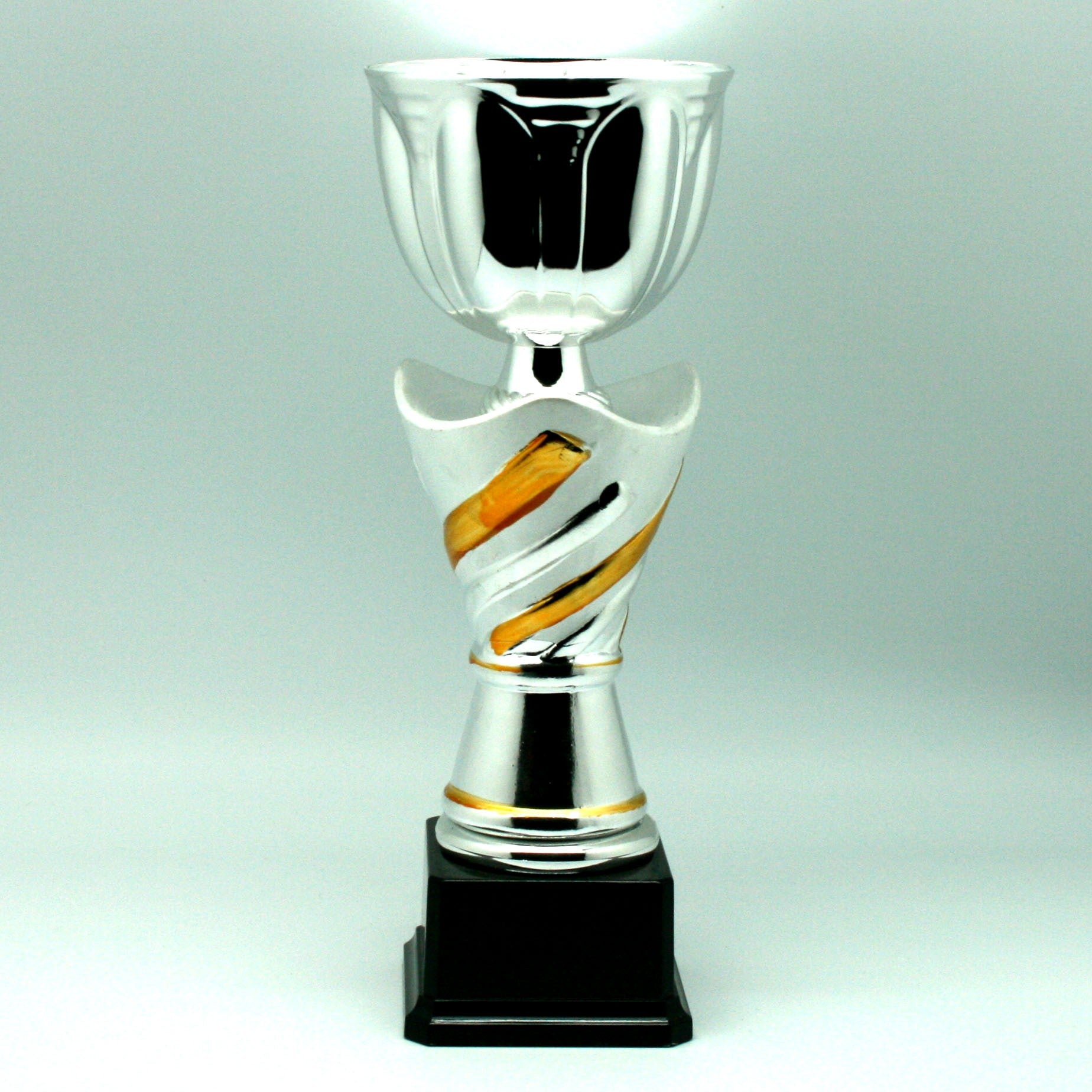 Trofeo Copa Plata Espiral Naranja