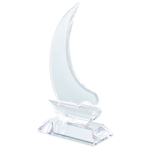 Trofeo de cristal Nao en forma de barco